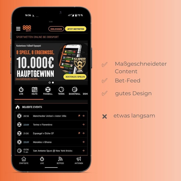 888 Sport Fussball Wetten App