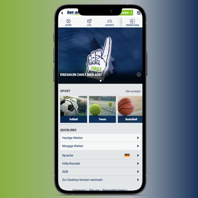 Bet at home mobile Ansicht