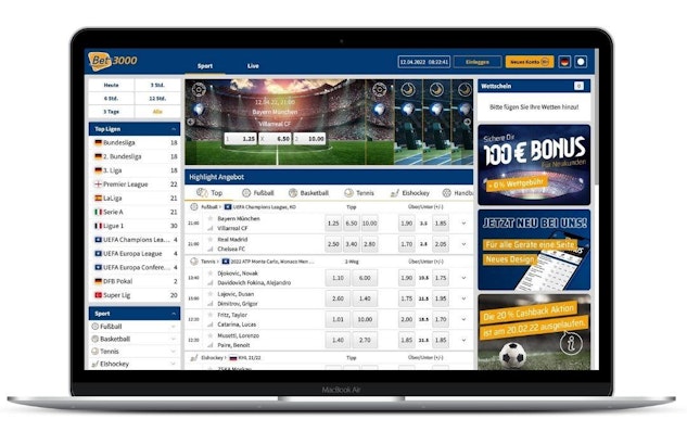 Bet3000 Sportwetten
