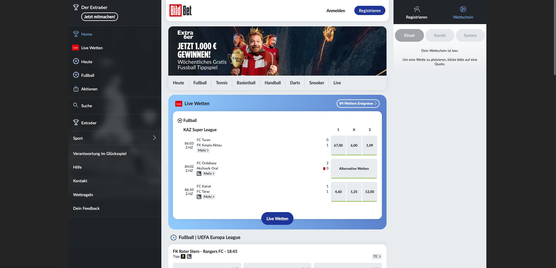 Bild Bet Homepage