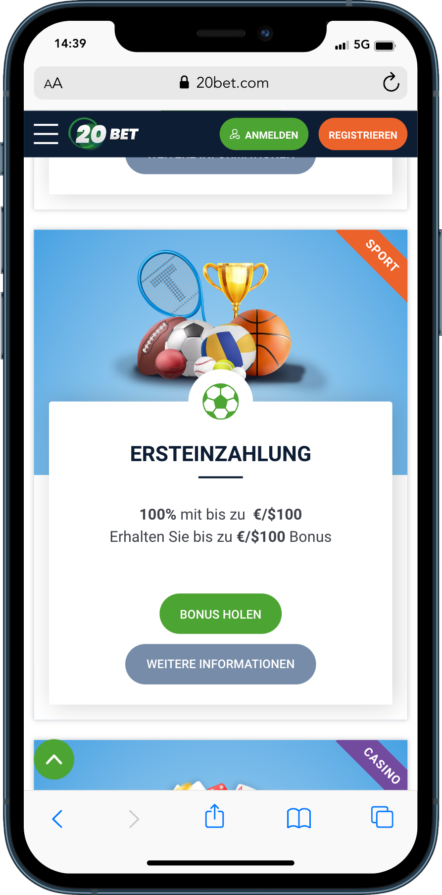 20bet Bonusangebot