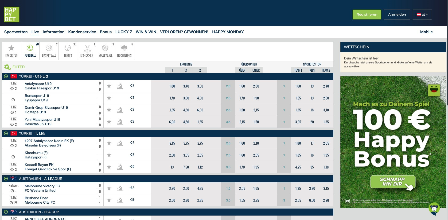 HAPPYBET Live Wetten