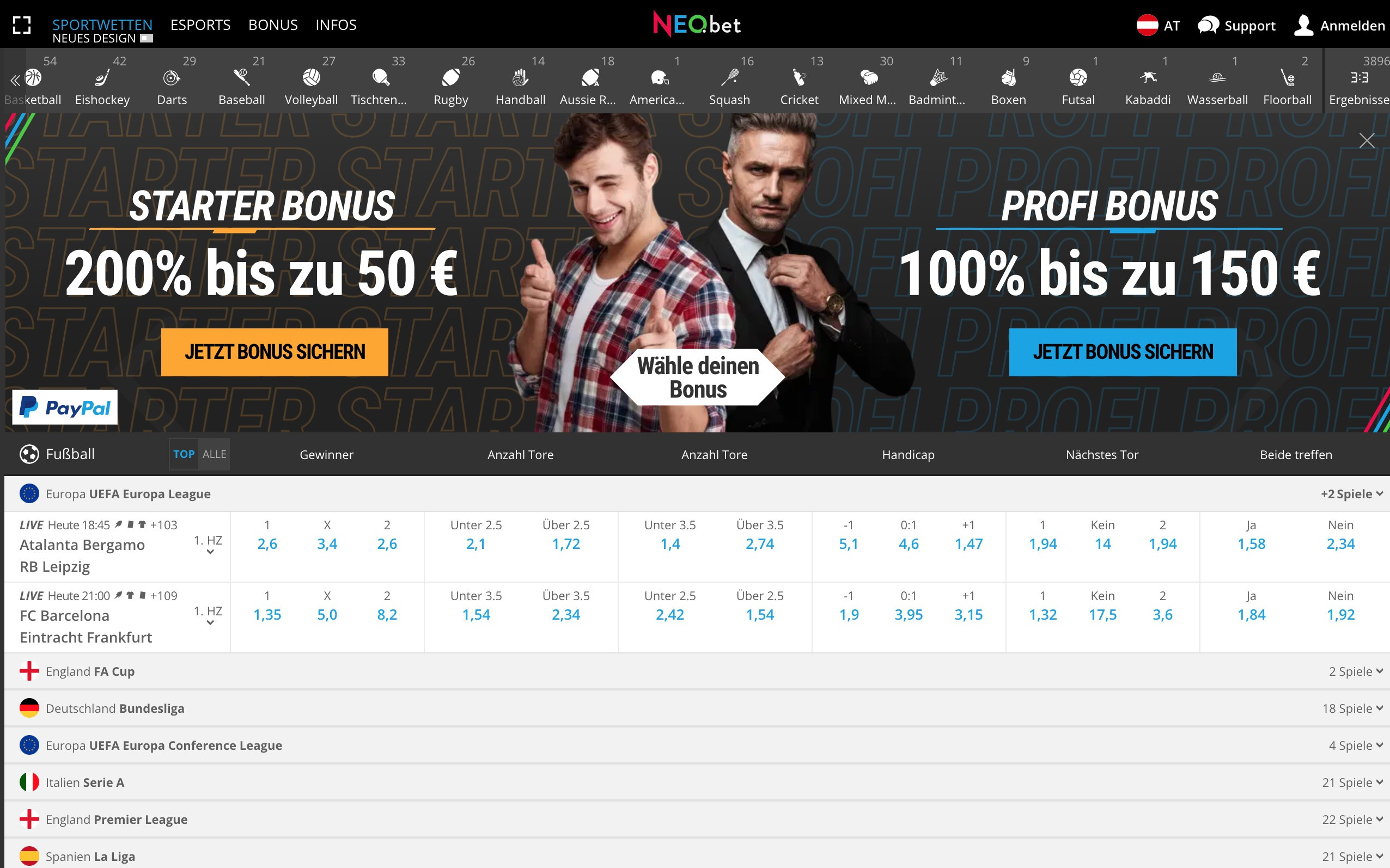NEO bet Sportwetten