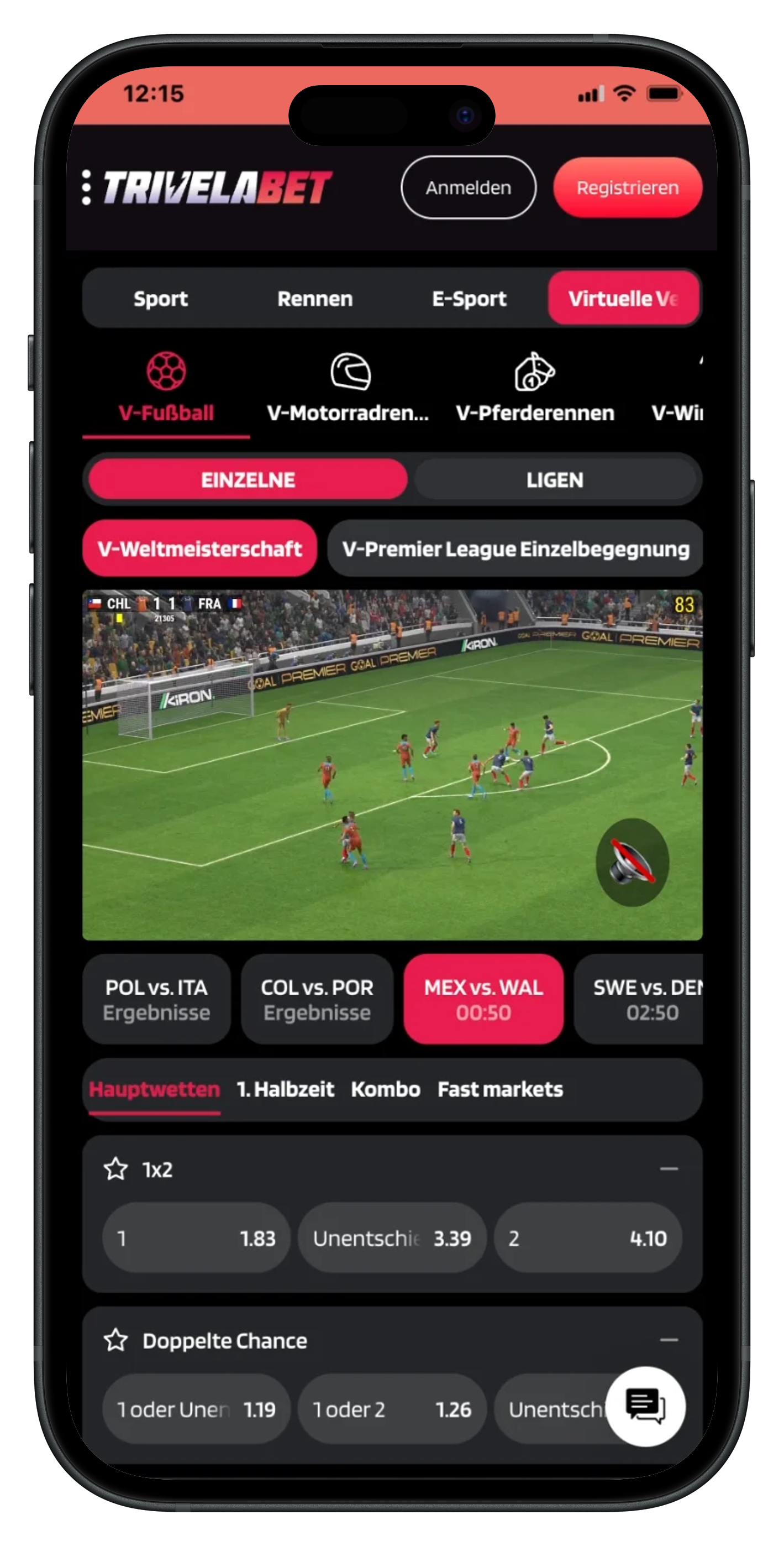 Trivelabet Virtueller Sport Osterreich